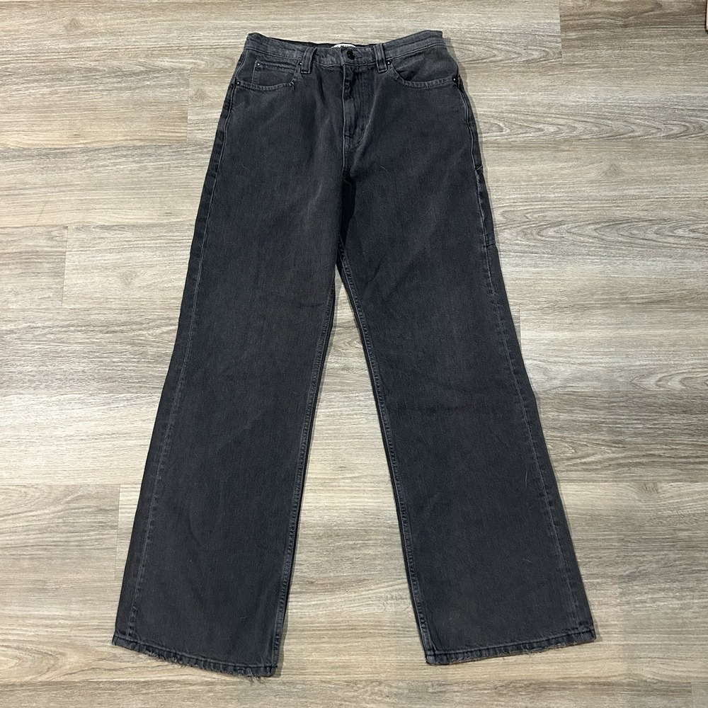 We The Free Tinsley Baggy High Rise Straight Leg Skater Black Jeans Womens Sz 28